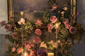 Restauro de flores com rosas